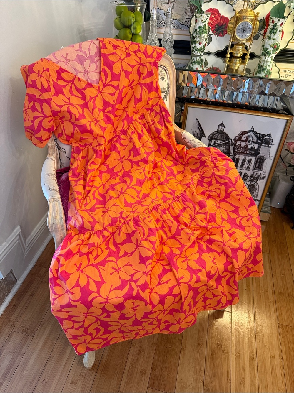 J. Crew Pink and Orange Floral Shift Dress - Picture 7 of 8